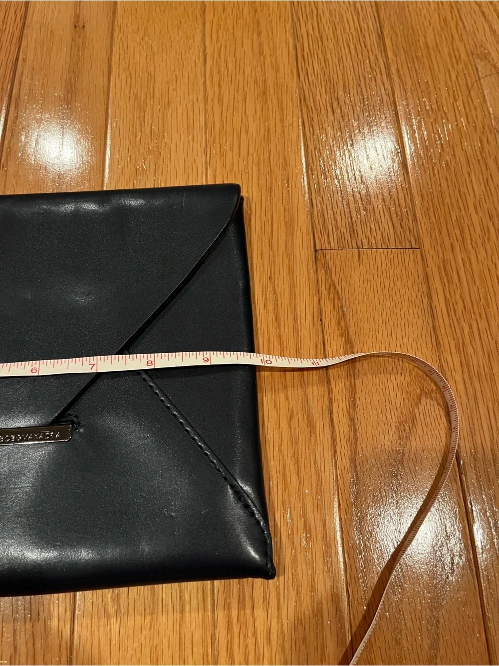 Black Envelope Clutch with Metal Accent